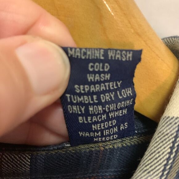 American Eagle Outfitters Navy Tan Red Plaid Heavyweight LS Flannel Shirt Sz XXL - Picture 8 of 11